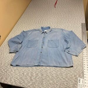 American Eagle blue denim button up shirt  long sleeve Size XXL. SKU-A560